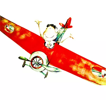 Vinilo decorativo infantil niño avión - TenVinilo