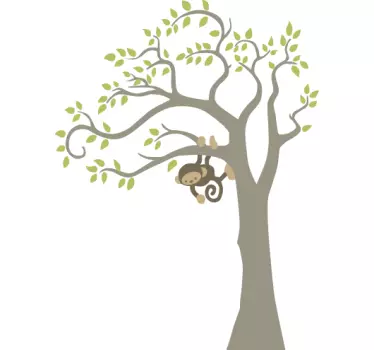 Vinilo infantil decorativo mono en árbol - TenVinilo