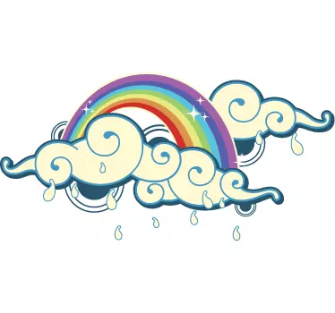 Vinilo decorativo nubes arco iris - TenVinilo