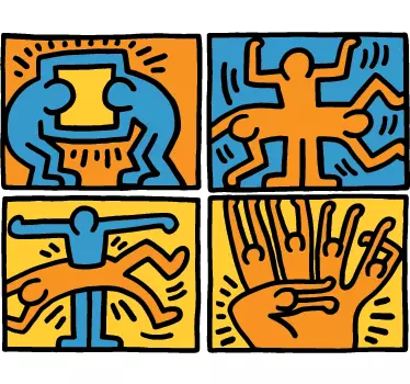 Vinilo decorativo viñetas Haring - TenVinilo