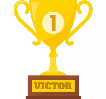 Vinilo fútbol trofeo con nombre a todo color - TenVinilo