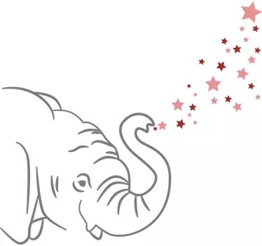 Vinilo elefante trompa estrellas - TenVinilo