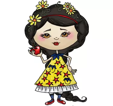 Vinilo ilustración Blancanieves manzana - TenVinilo
