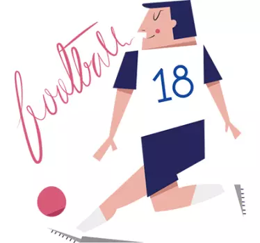 Vinilo ilustración infantil futbolista - TenVinilo