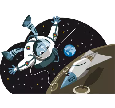 Vinilo infantil astronauta europeo - TenVinilo