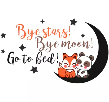 Vinilo frase bye stars bye moon - TenVinilo