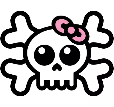 Vinilo infantil calavera con lazo - TenVinilo