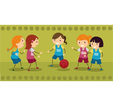 Vinilo baloncesto infantil equipo baloncesto chicas - TenVinilo