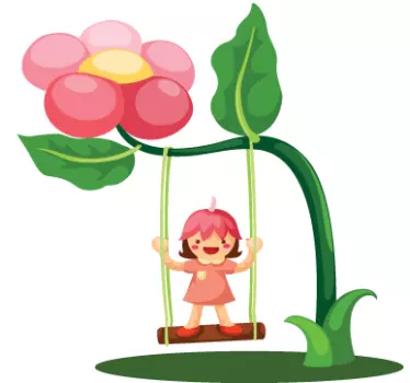 Vinilo infantil columpio de flor - TenVinilo