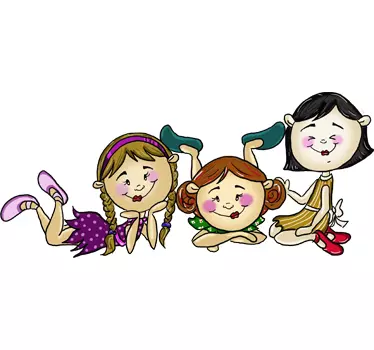 Vinilo infantil corrillo niñas - TenVinilo