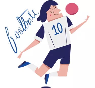 Vinilo infantil dibujo futbolista numero diez - TenVinilo