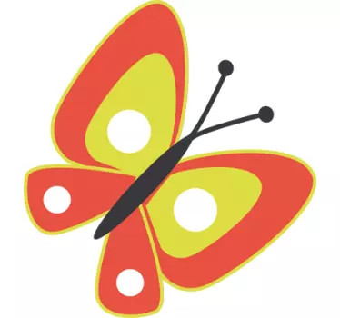 Vinilo infantil dibujo mariposa roja - TenVinilo