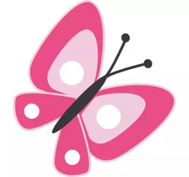 Vinilo infantil dibujo mariposa rosa - TenVinilo