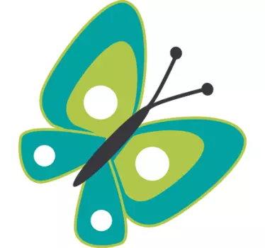 Vinilo infantil dibujo mariposa verde - TenVinilo