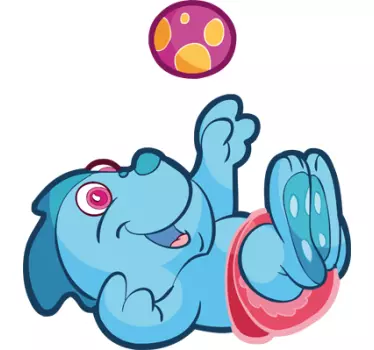 Vinilo infantil dinosaurio bebé azul - TenVinilo