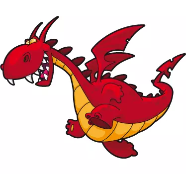 Vinilo infantil dragón cartoon - TenVinilo