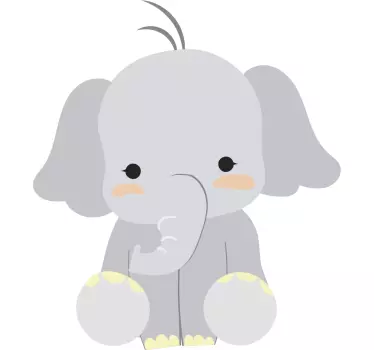 Vinilo infantil elefante gordito - TenVinilo