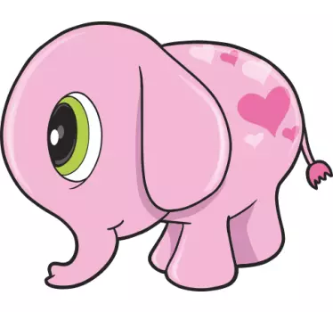 Vinilo infantil elefante rosa - TenVinilo