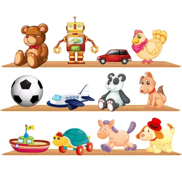 Vinilo infantil estanterías juego - TenVinilo