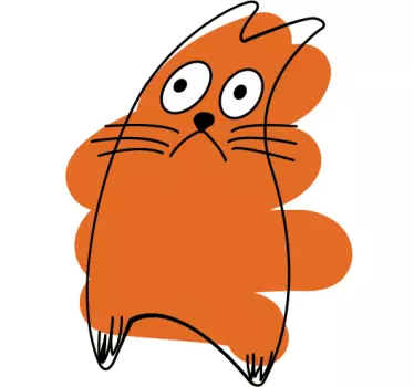 Vinilo infantil gato trazo naranja - TenVinilo