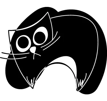 Vinilo infantil gato trazo negro - TenVinilo