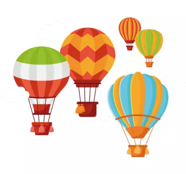 Vinilo pared globos dirigibles - TenVinilo