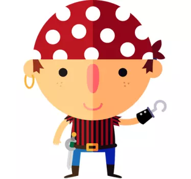 Vinilo infantil ilustración de un pirata - TenVinilo