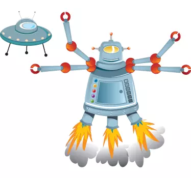 Vinilo infantil invasion alien robot - TenVinilo