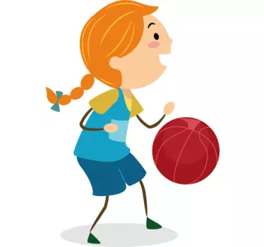 Vinilo baloncesto infantil jugadora de baloncesto - TenVinilo