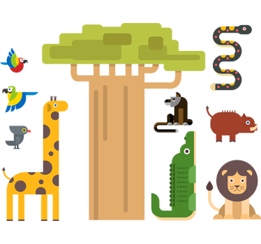 Vinilo infantil jungla para niños - TenVinilo