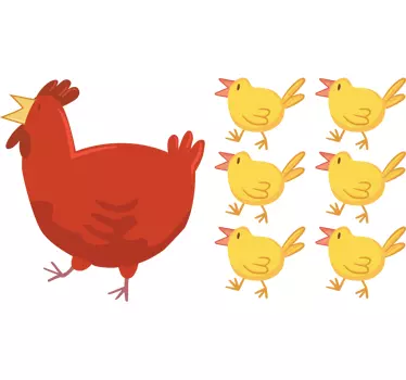 Vinilo infantil mama gallina - TenVinilo