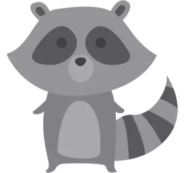 Vinilo infantil mapache gris - TenVinilo