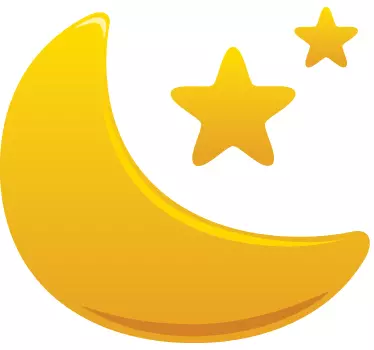 Vinilo infantil media luna y estrellas - TenVinilo