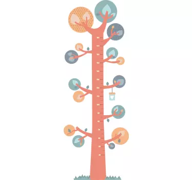 Vinilo infantil medidor árbol nórdico - TenVinilo