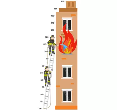 Vinilo pared medidor bomberos - TenVinilo