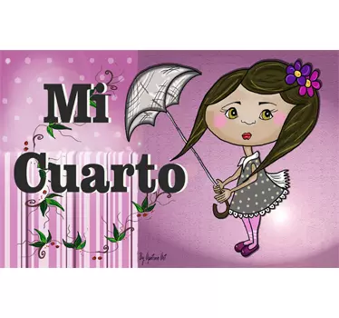 Vinilo infantil mi cuarto paraguas - TenVinilo