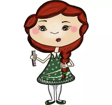 Vinilo infantil muñeca pelirroja - TenVinilo