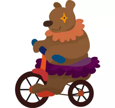 Vinilo infantil oso circo bicicleta - TenVinilo