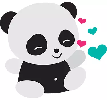 Vinilo infantil panda amoroso - TenVinilo