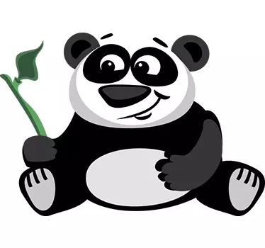 Vinilo infantil panda con bambú - TenVinilo