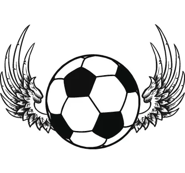 Vinilo infantil pelota fútbol alada - TenVinilo