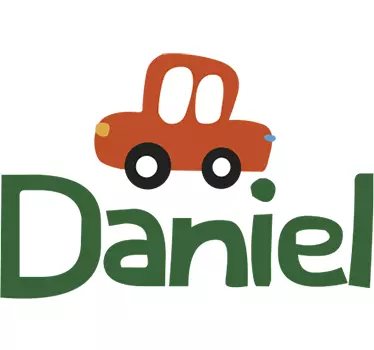 Vinilo infantil personalizable nombre coche - TenVinilo
