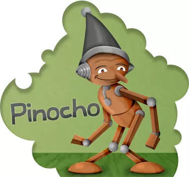Vinilo infantil Pinocho con texto - TenVinilo