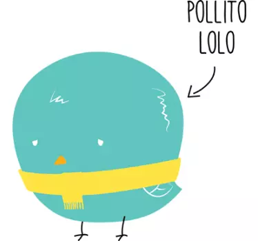 Vinilo infantil pollito Lolo malito - TenVinilo