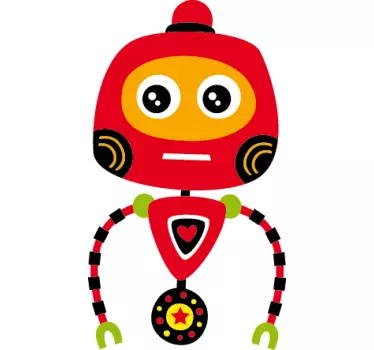 Vinilo infantil robot rojo - TenVinilo