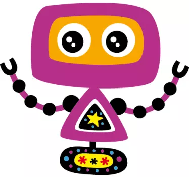 Vinilo infantil robot violeta - TenVinilo
