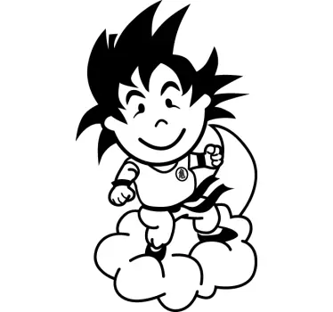 Vinilo infantil tenviniño Goku línea - TenVinilo