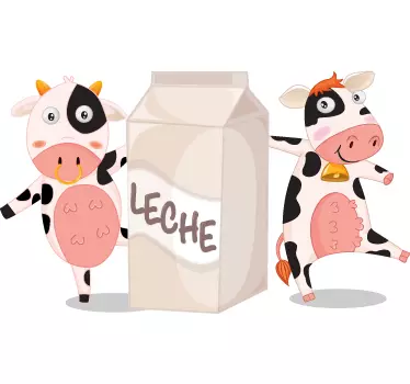 Vinilo infantil vacas tetra brik - TenVinilo