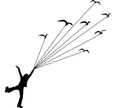 Vinilo infantil volando con pájaros - TenVinilo