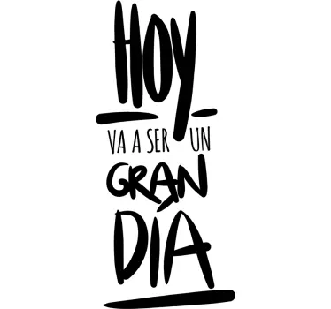 Vinilo para pared living texto gran día - TenVinilo
